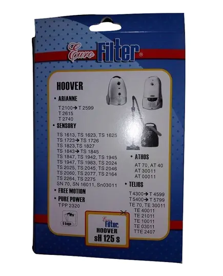 Ανταλλακτικές Σακούλες Ηλεκτρικής Σκούπας SH 125 S Hoover Arriane Sensory Telios Eurofilter