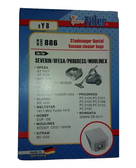 Ανταλλακτικές Σακούλες Ηλεκτρικής Σκούπας SY8 Severin Ufesa Progress Moulinex Eurofilter