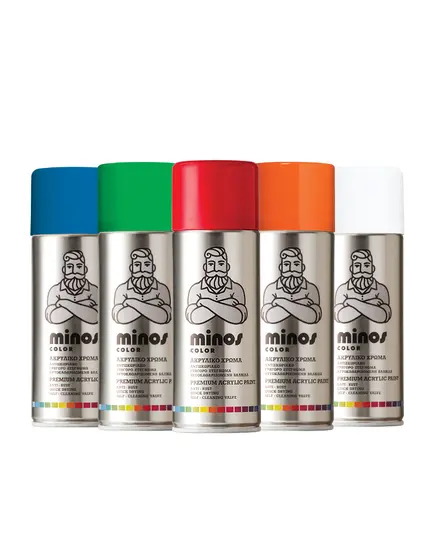 Σπρέι Βαφής Επαγγελματικό Ακρυλικό Ral 6027 Τυρκουάζ Γυαλιστερό 400 ml Minos