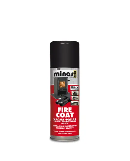 Σπρέι Θερμοκρασίας Μαύρο 400 ml Tech Fire Coat Minos