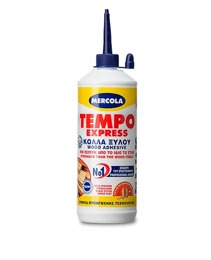 Επαγγελματική Κόλλα Ξύλου Κρυσταλλική Tempo Express 750 gr Mercola