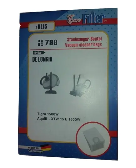 Ανταλλακτικές Σακούλες Ηλεκτρικής Σκούπας Γερμανίας SDL 15 De Longhi Tigra Aquill Eurofilter