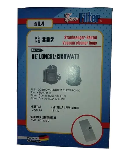 Ανταλλακτικές Σακούλες Ηλεκτρικής Σκούπας SL4 S De'Longhi Curtiss Gisowatt Starmix Eurofilter
