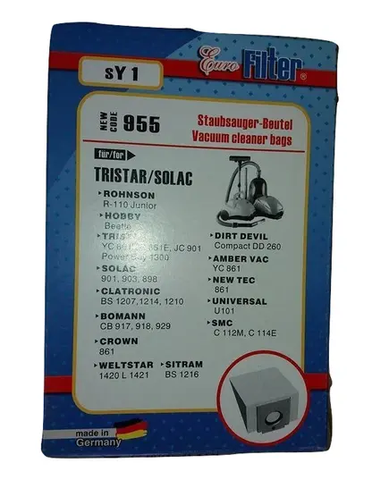 Ανταλλακτικές Σακούλες Ηλεκτρικής Σκούπας SY 1 Tristar Solac Rhonson Hobby Eurofilter