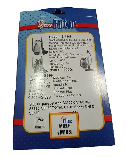 Ανταλλακτικές Σακούλες Ηλεκτρικής Σκούπας SM 19 S Miele Σειρά S Eurofilter