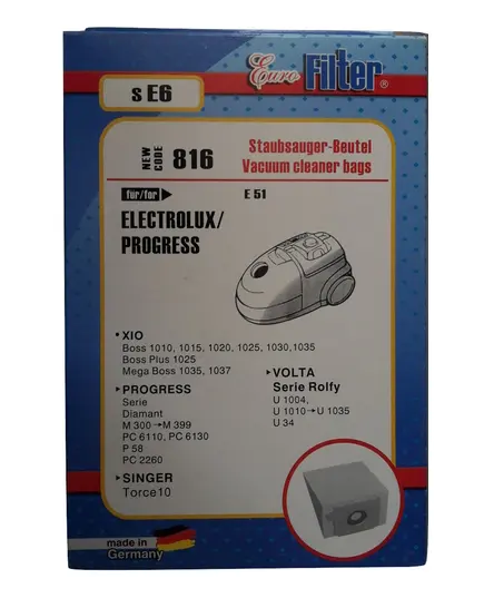 Ανταλλακτικές Σακούλες Ηλεκτρικής Σκούπας SE6 Electrolux Progress Eurofilter
