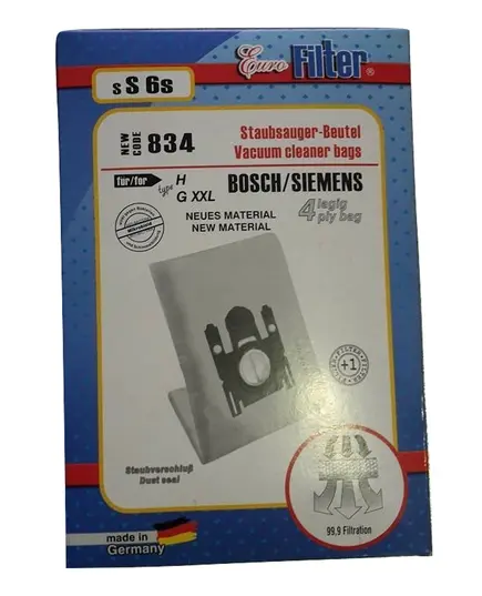Ανταλλακτικές Σακούλες Ηλεκτρικής Σκούπας SS 6 S Bosch Bbs Siemens Vs Eurofilter