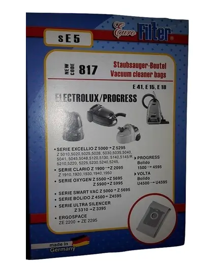Ανταλλακτικές Σακούλες Ηλεκτρικής Σκούπας SE 5 Electrolux Progress E41-E18 Eurofilter