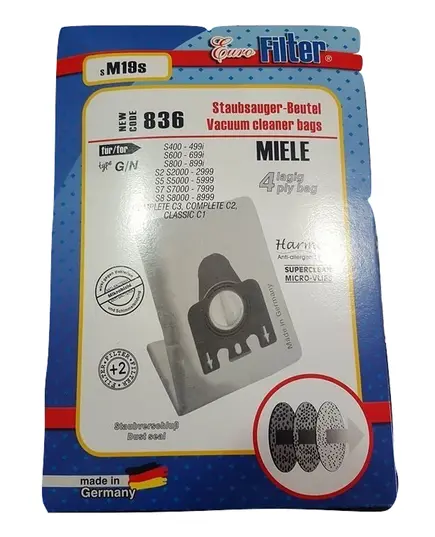Ανταλλακτικές Σακούλες Ηλεκτρικής Σκούπας SM 19 S Miele Σειρά S Eurofilter